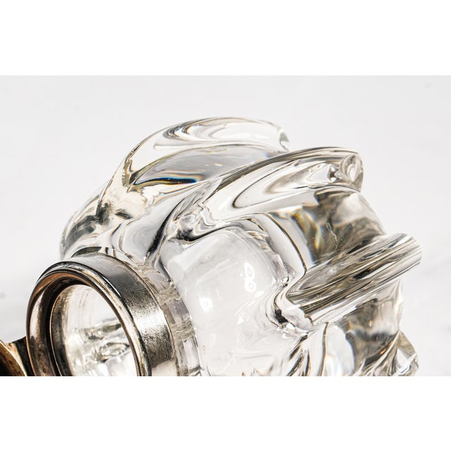 Stunning Crystal Sterling Silver Antique Art Nouveau Desk Paperweight Inkwell For Sale - Image 10 of 13