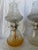 Victorian Set of 2 Vintage Diamond Cut Crystal Oil Burning Lamps For Sale - Image 3 of 4