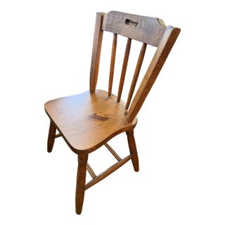 Vintage Arts and Crafts Style Wooden Spindle Back Side Chair For Sale