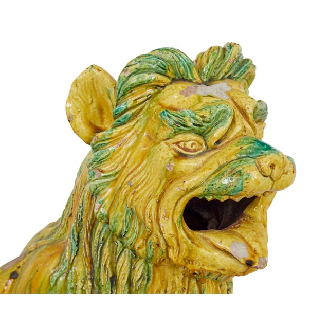 1950s Large Mid 20th Century Indonesian Salt Glazed Decorative Dogs, 1950, Set of 2 For Sale - Image 5 of 11