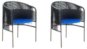 Set of Black Caribe Dining Chair by Sebastian Herkner