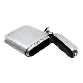 Plain Silver Matchbox with Hinged Lid For Sale