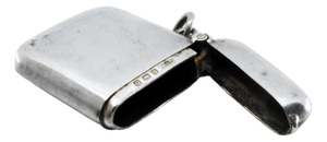 Plain Silver Matchbox with Hinged Lid