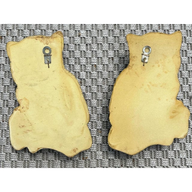 Rustic Mid 20th Century Owl Wall Hangings- a Pair For Sale - Image 3 of 3