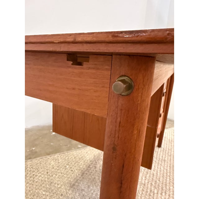 Brown 1960s Arne Vodder Teak Writing Desk With Sliding Drawers For Sale - Image 8 of 12