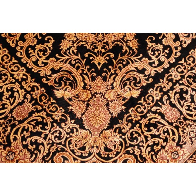 Hand-Knotted Silk Qom Rug For Sale - Image 6 of 11