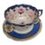 Vintage Cobalt Blue and Heavy Gold Floral Porcelain Teacup & Saucer For Sale