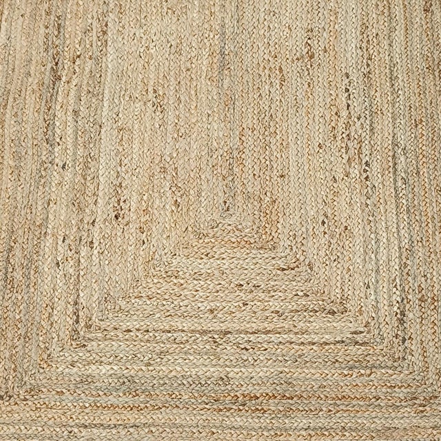 Handwoven Natural Jute Rectangular Minimalist Doormat Rug For Sale - Image 11 of 12