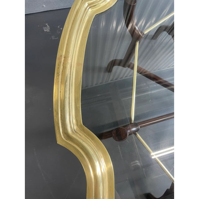 Vintage Scalloped Brass and Glass Coffee Table For Sale - Image 11 of 12