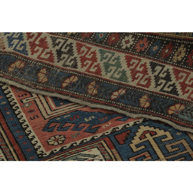 Textile Antique Caucasian Rug With Shield Medallions & Guard Borders - Rug & Kilim For Sale - Image 7 of 9