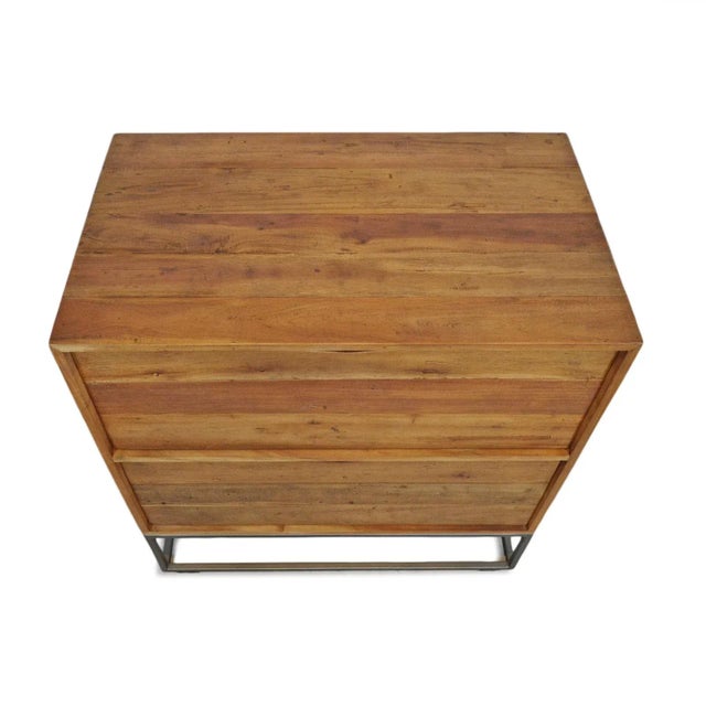 Farmhouse Salvaged Teak Modern Bedside Table / Nightstand For Sale - Image 3 of 10