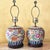 1980s Vintage Hand-Painted Floral Porcelain Table Lamps – a Pair For Sale - Image 5 of 18