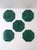 A set for five (5) striking green resin malachite coasters with an octagon shape, in the Hollywood Regency style, circa...