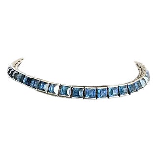 1920s Art Deco Sterling Paste Bracelet For Sale