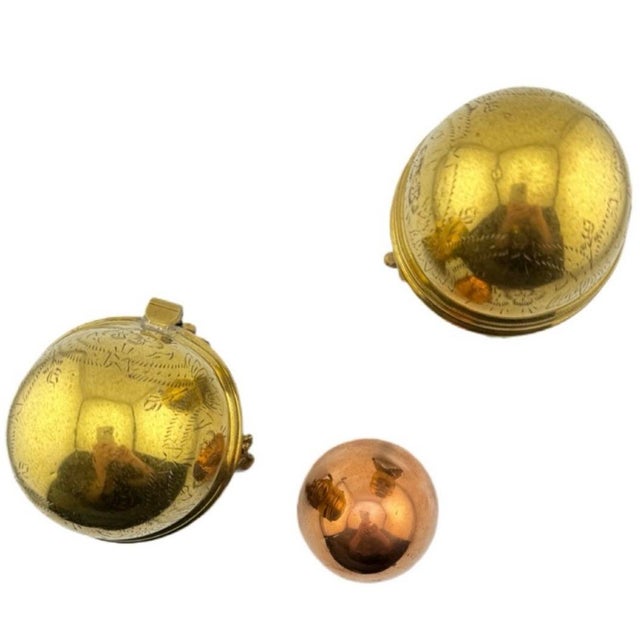 1970s Vintage Brass Egg Boxes - Set of 3 For Sale - Image 5 of 10