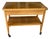 Vintage Scandinavian Mid‑Century Flip‑Top Bar Cart – Solid Oak Serving Trolley on Casters For Sale