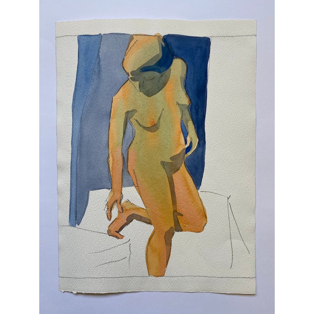 2000 - 2009 Original Watercolor Painting of a Female Nude by Jon Hall For Sale - Image 5 of 6