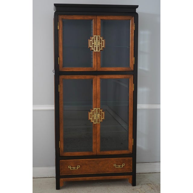 Asian Pair of Century Asian Inspired Modern Design Curio Cabinets For Sale - Image 3 of 18