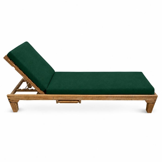 Contemporary Coastal Outdoor Teak Lounge Chair For Sale - Image 10 of 11