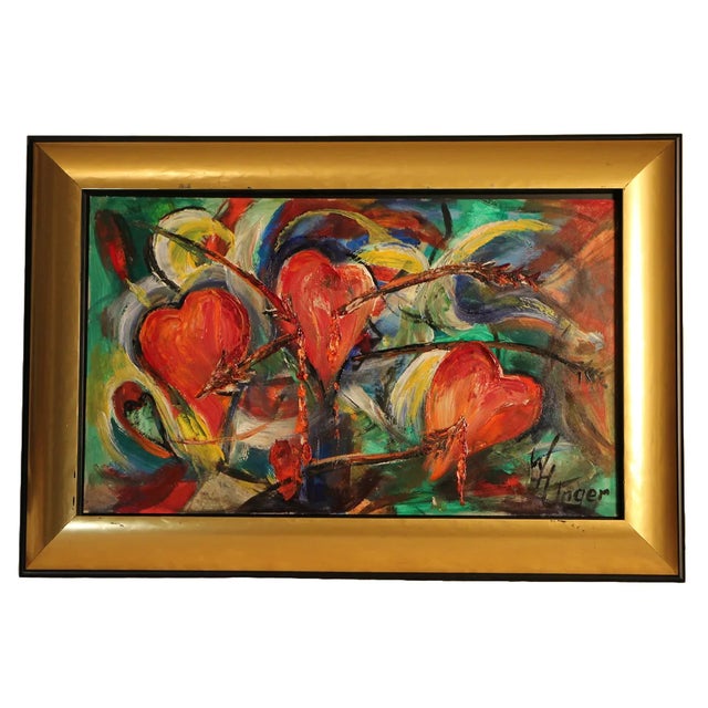Wolfgang Heinz Unger, Abstract Composition, 2003, Oil on Cardboard, Framed For Sale - Image 8 of 8