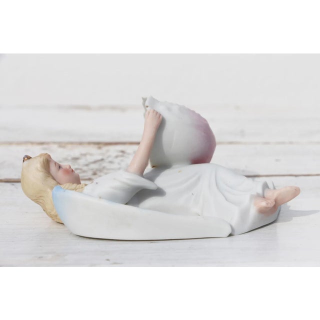 1900s Bisque Porcelain Angel Christian Holy Water Font For Sale - Image 6 of 12