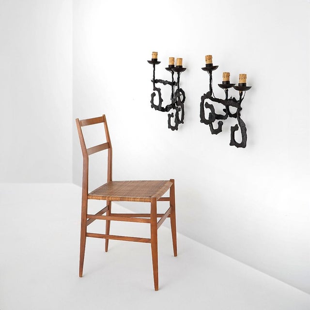 Brutalist Wrought Iron Wall Lamps, 1960s, Set of 2 For Sale - Image 14 of 15