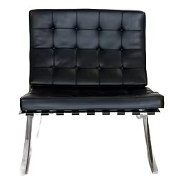 Leather Barcelona Chair by Ludwig Mies van der Rohe for Knoll Inc. For Sale