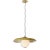 1960s Stilux Milano Yellow Painted Metal & Opaline Globe Glass Pendant Lamp For Sale