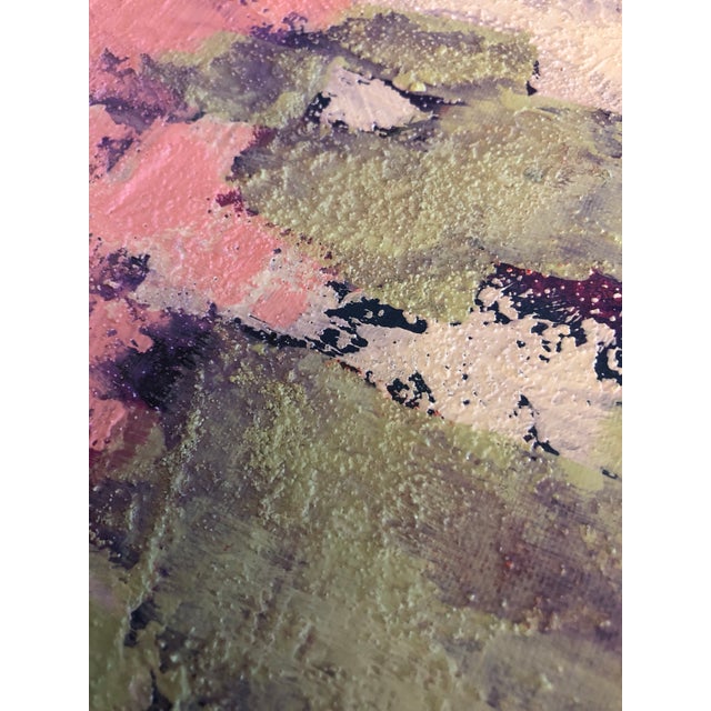 Abstract Contemporary Original Painting “Abstract in Celadon and Pink” by Auker For Sale - Image 3 of 8