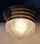 Metal Flat Antique Art Deco German Ceiling Lamp with Original Frosted Segmented Glass Shade in Brass Mounting with Bronze Applications, 1920s For Sale - Image 7 of 7