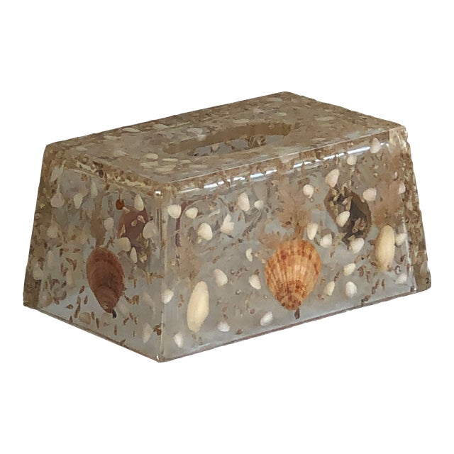 Mid20th Century Palm Beach Regency Style Lucite Tissue Box Cover