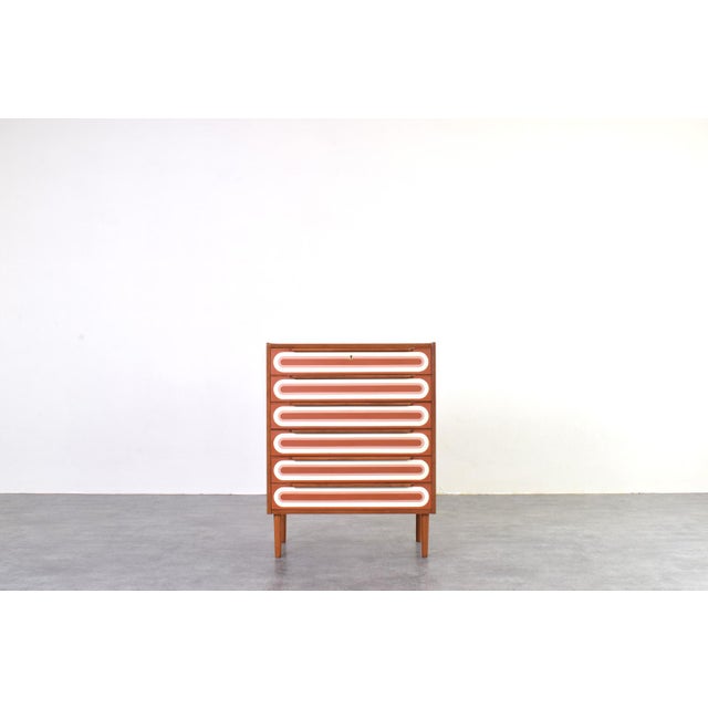 Mid-Century Modern Op-Art Hand-Painted Teak Chest of Drawers, 1960s For Sale - Image 18 of 18