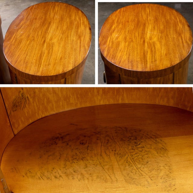 Late 20th Century Modern to Art Deco Revival Pair Arbus Oval Nightstands or End Tables 6000 Series by Henredon For Sale - Image 16 of 18