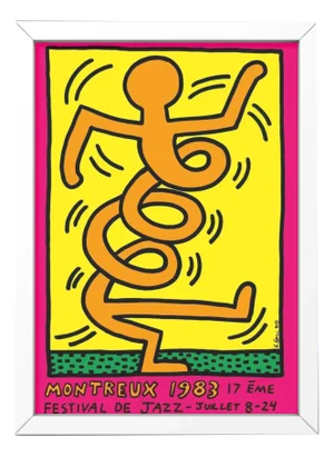Montreux Jazz Festival Poster in Pink, by Keith Haring, 1983