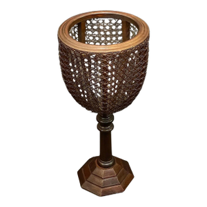 English Plant Stand or Jardiniere of Caned Mahogany From the Edwardian Era