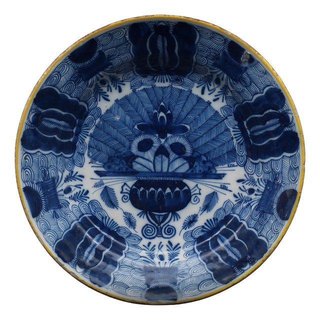 Antique Dutch Tinglazed Delft Plate, 1780 For Sale