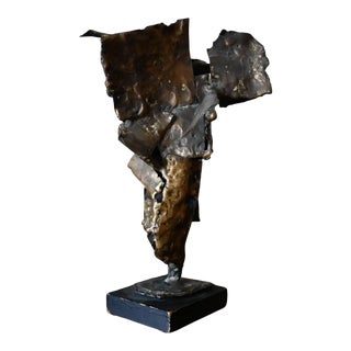 Vintage Brutalist Welded Metal Sculpture, Ca. 1970 For Sale