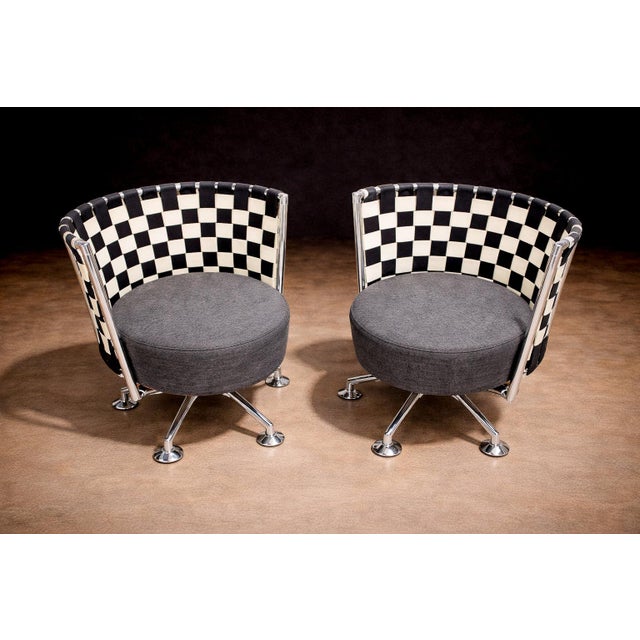 Pair of Armchairs in Steel & Fabric, Peter Maly, 1990s - Lot 92 For Sale - Image 10 of 11