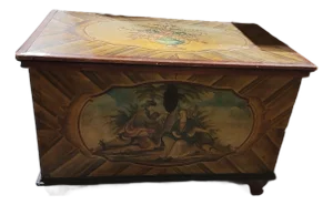 Mid-19th Century Alpine Painted Pine Blanket Chest