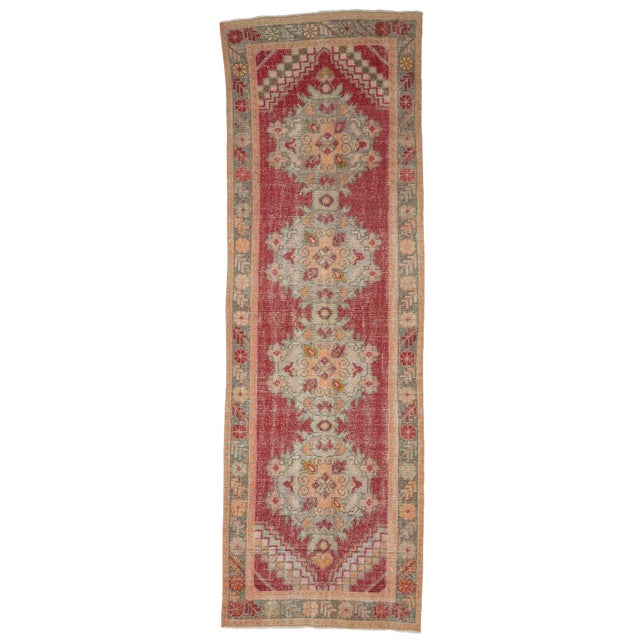 Distressed Vintage Turkish Runner- 3′1″ × 9′5″ For Sale