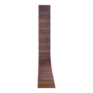 1960s Vintage Striped Gray Wool Kilim - Stair Tread