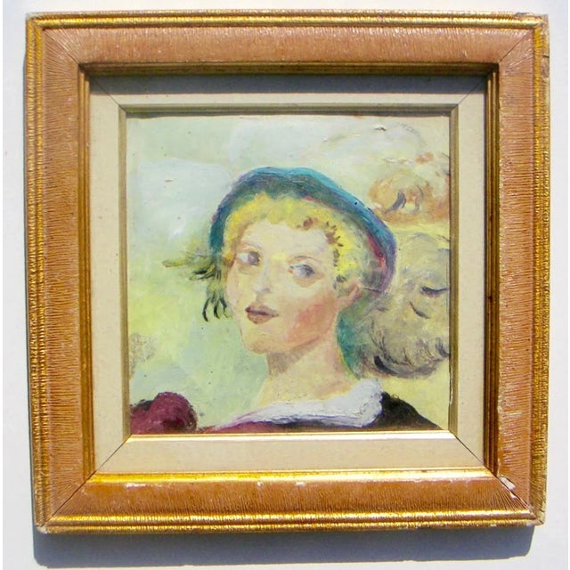 Mid 20th Century "Bellissima" Portrait Painting of an Italian Girl, Framed For Sale - Image 4 of 4