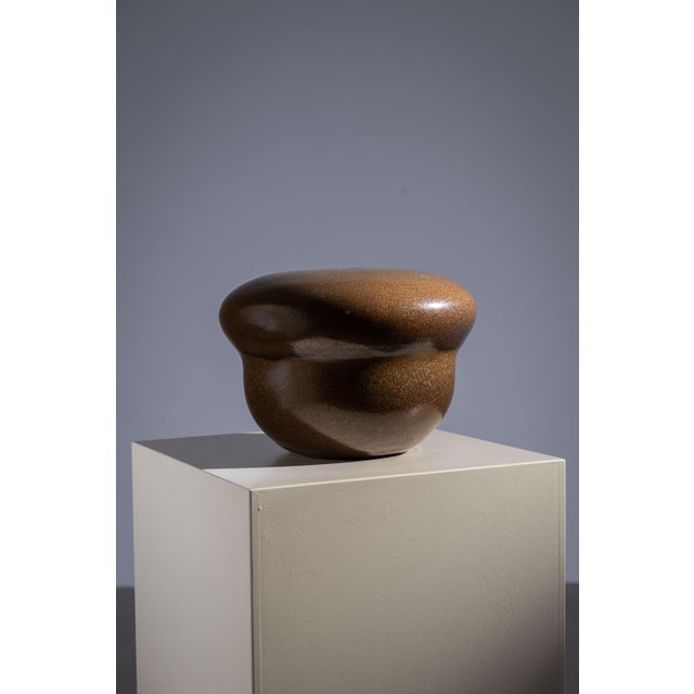 Mid-Century Modern Mid-Century Modern Glazed Ceramic Vase, 1970s For Sale - Image 3 of 9