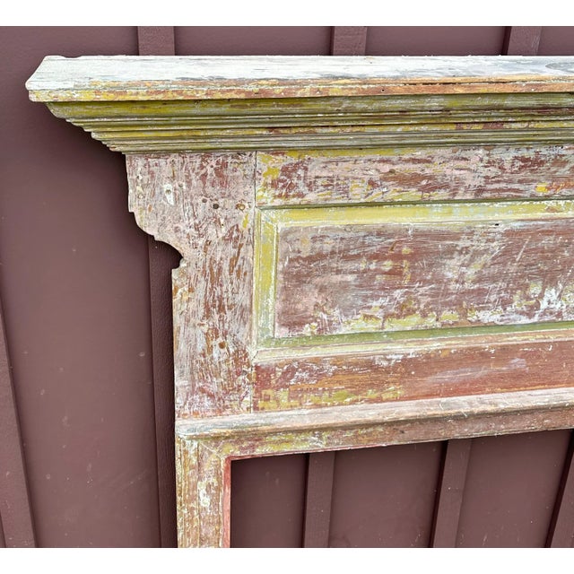 Red Late 18th Century American Pine Mantel For Sale - Image 8 of 17