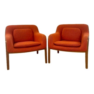 Mid 20th Century Bill Stephens for Knoll Bentwood Club Chairs - a Pair For Sale