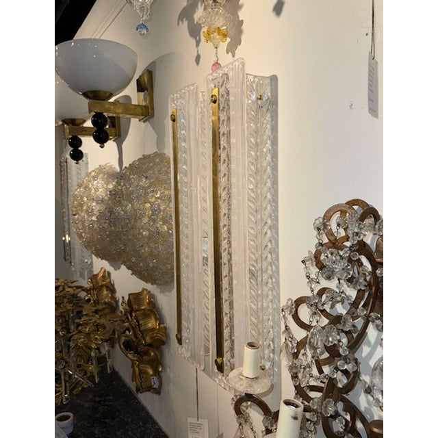 Murano Glass and Brass Sconces For Sale In Dallas - Image 6 of 6