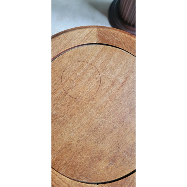 Pair of 1970s Carved Bamboo Styled Chinese Garden Stools or Side Tables For Sale In Cleveland - Image 6 of 10