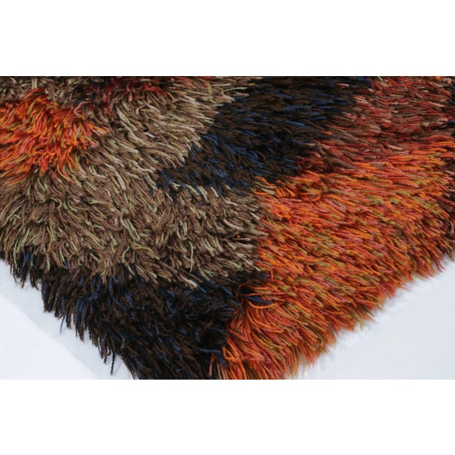1960s Vintage Swedish Rya Runner With Multicolor Abstract Pattern - Rug & Kilim For Sale - Image 5 of 7