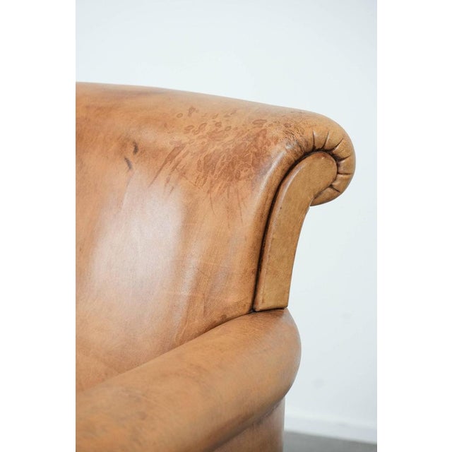 Vintage Sheepskin Leather Chair For Sale - Image 12 of 16