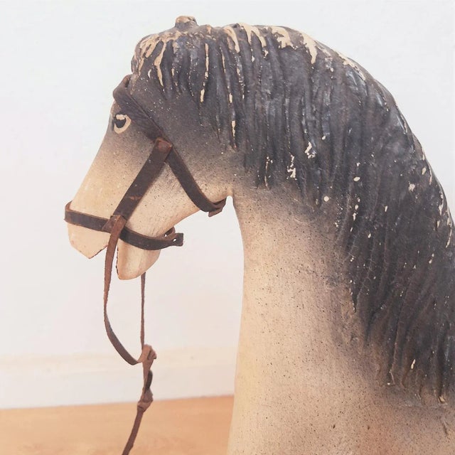 Antique Toy Wooden Horse on Wheels, 1900s For Sale - Image 4 of 6